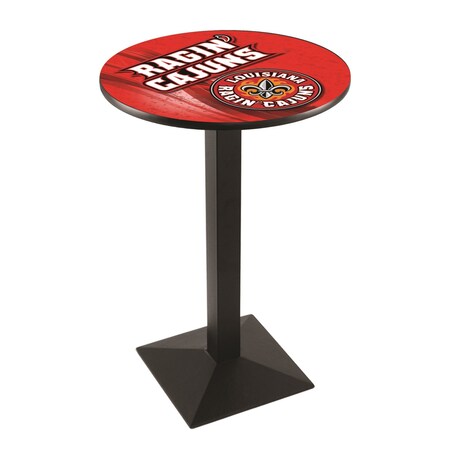 Holland Bar Stool Co 36" Blk Wrinkle Louisiana-Lafayette Pub Table, 28" dia. Top L217B3628LA-Laf-D2